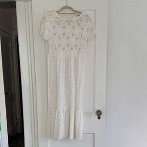 Zara White Crochet Lace Dress